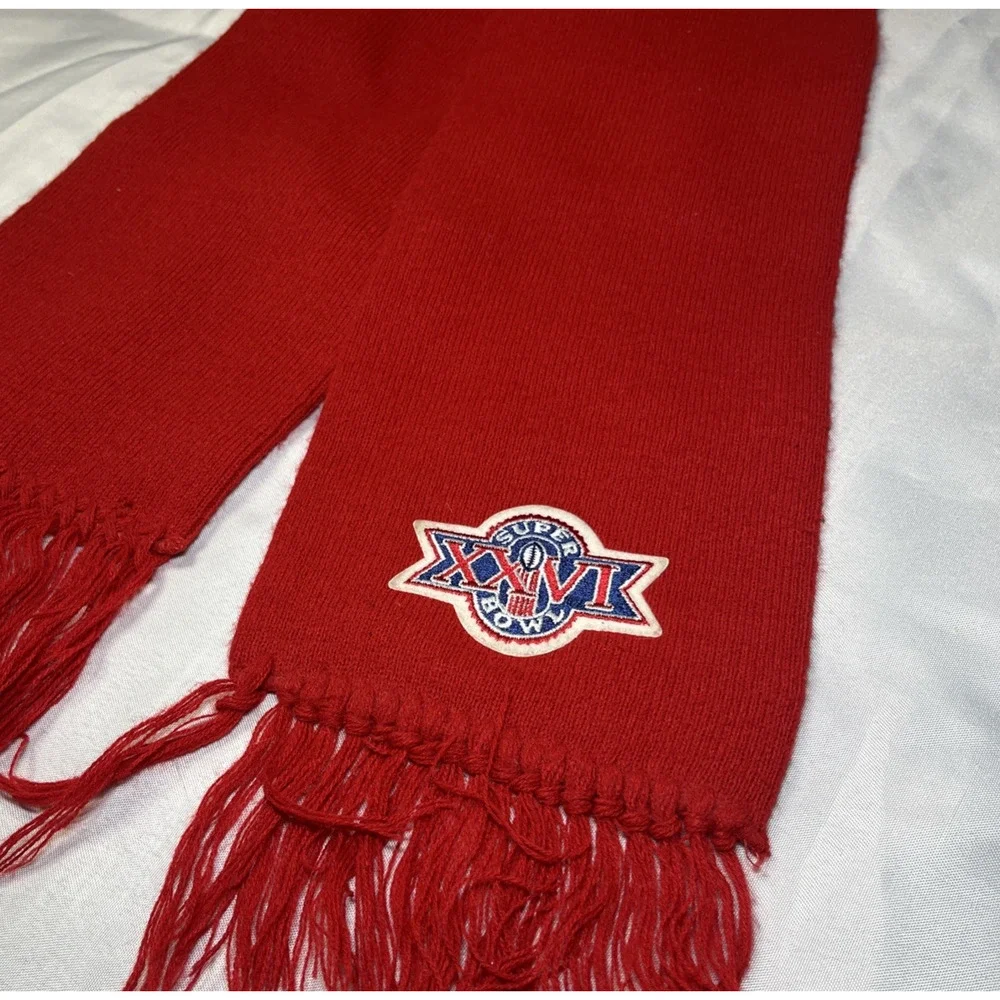 Vintage Superbowl XXVI 26 Red Scarf 7.5